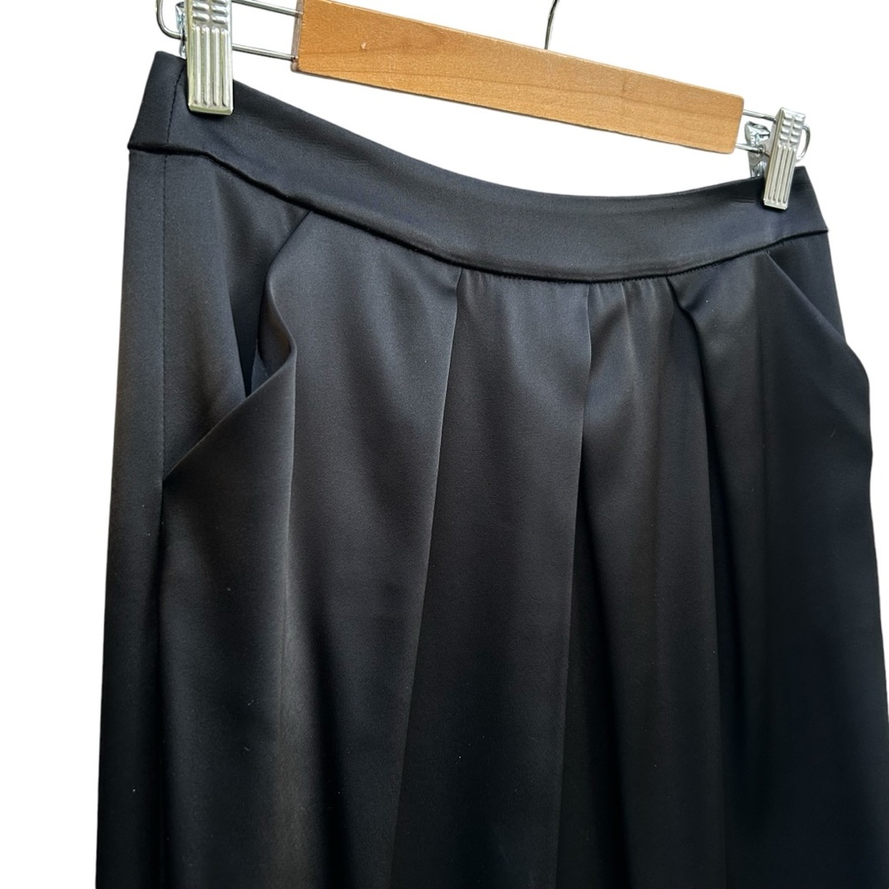 St. John Couture Liquid Satin Maxi Skirt Sz 2 Back Slit Packets QuietLuxury - Picture 5 of 16